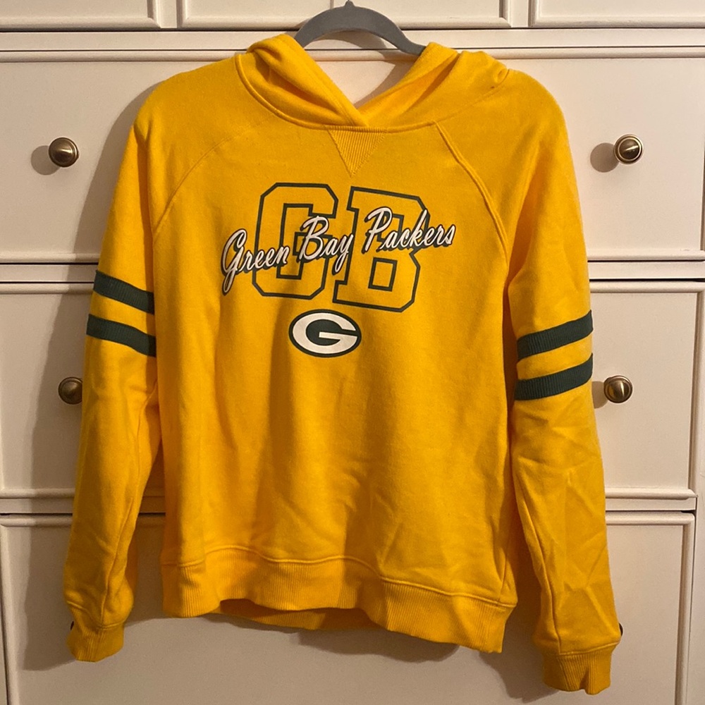 Juniors Yellow Green Bay Packers sweatshirt